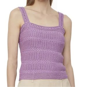 Vince Square-Neck Crochet Cami